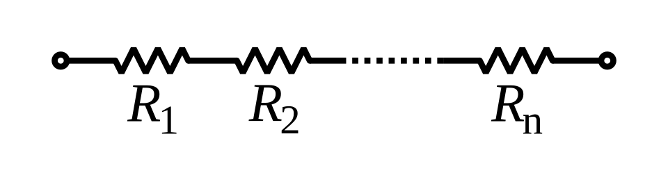 Technical diagram of three resistors connected in series